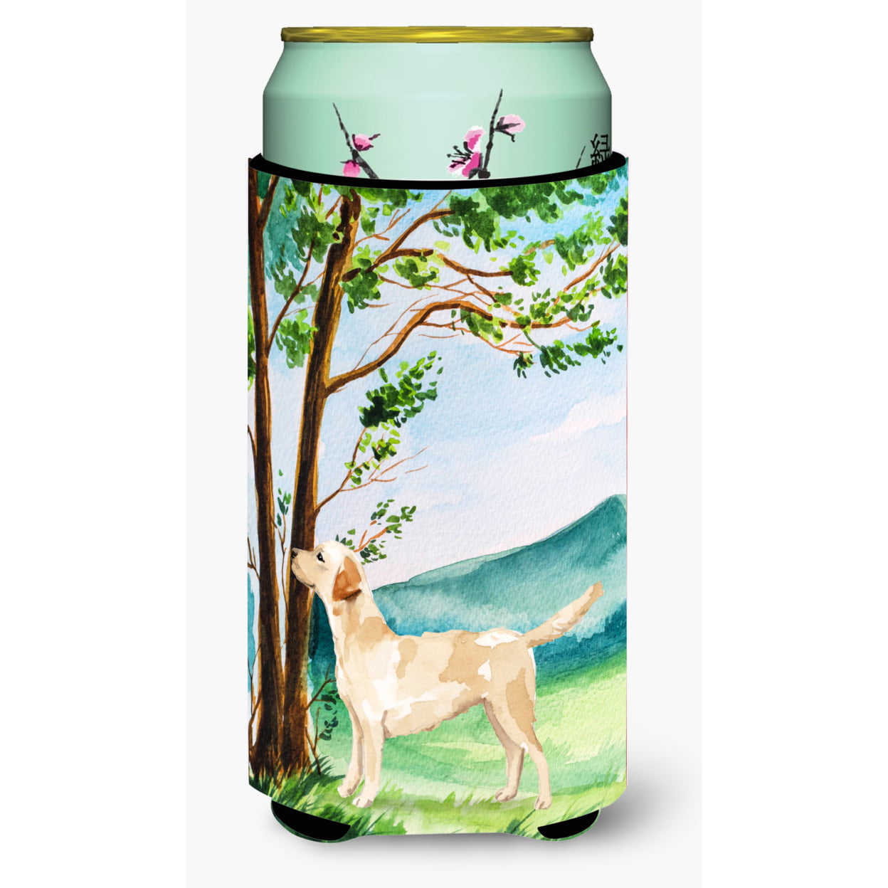 Under the Tree Yellow Labrador Tall Boy Beverage Insulator Hugger