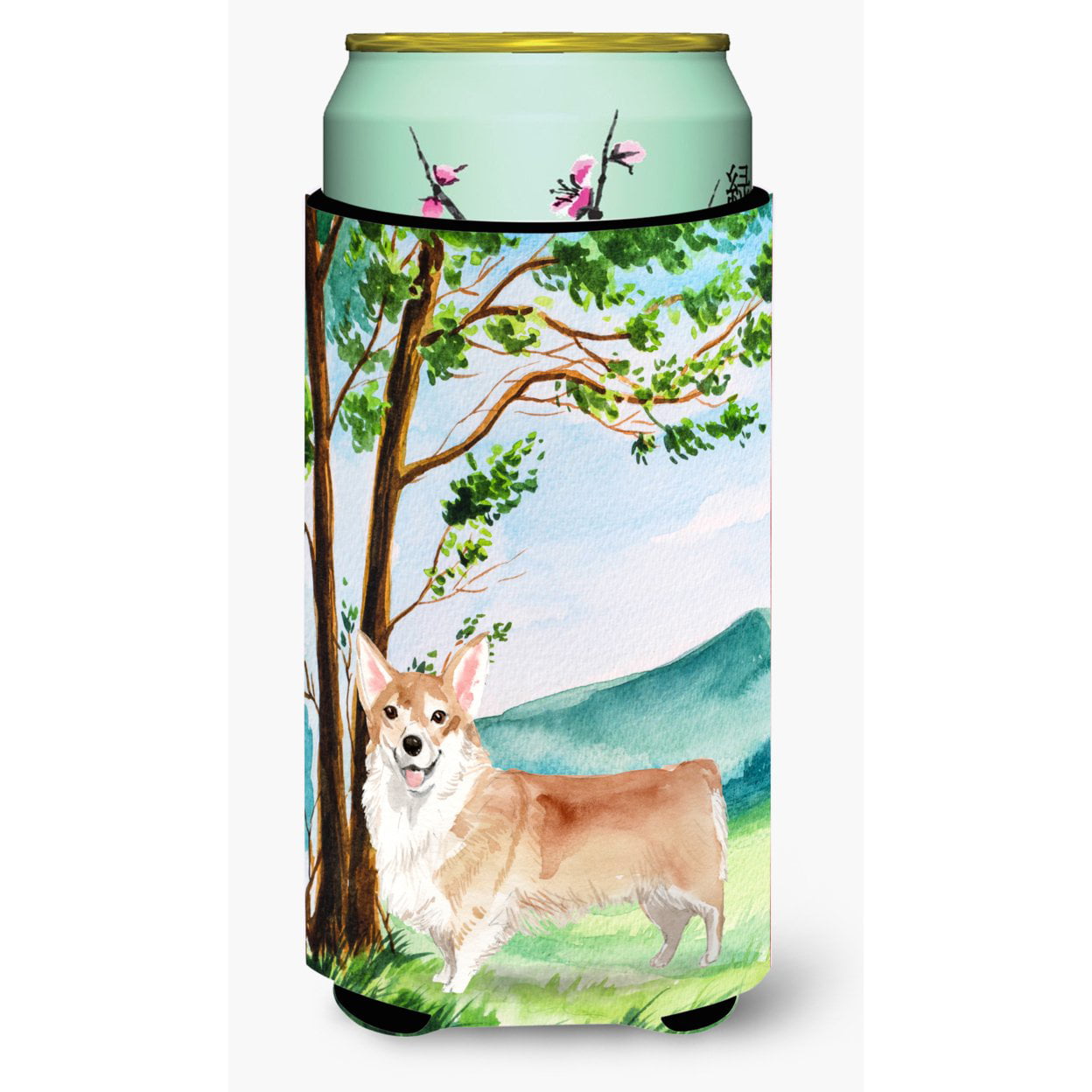 CK2016TBC Under the Tree Corgi Tall Boy Beverage Insulator Hugger