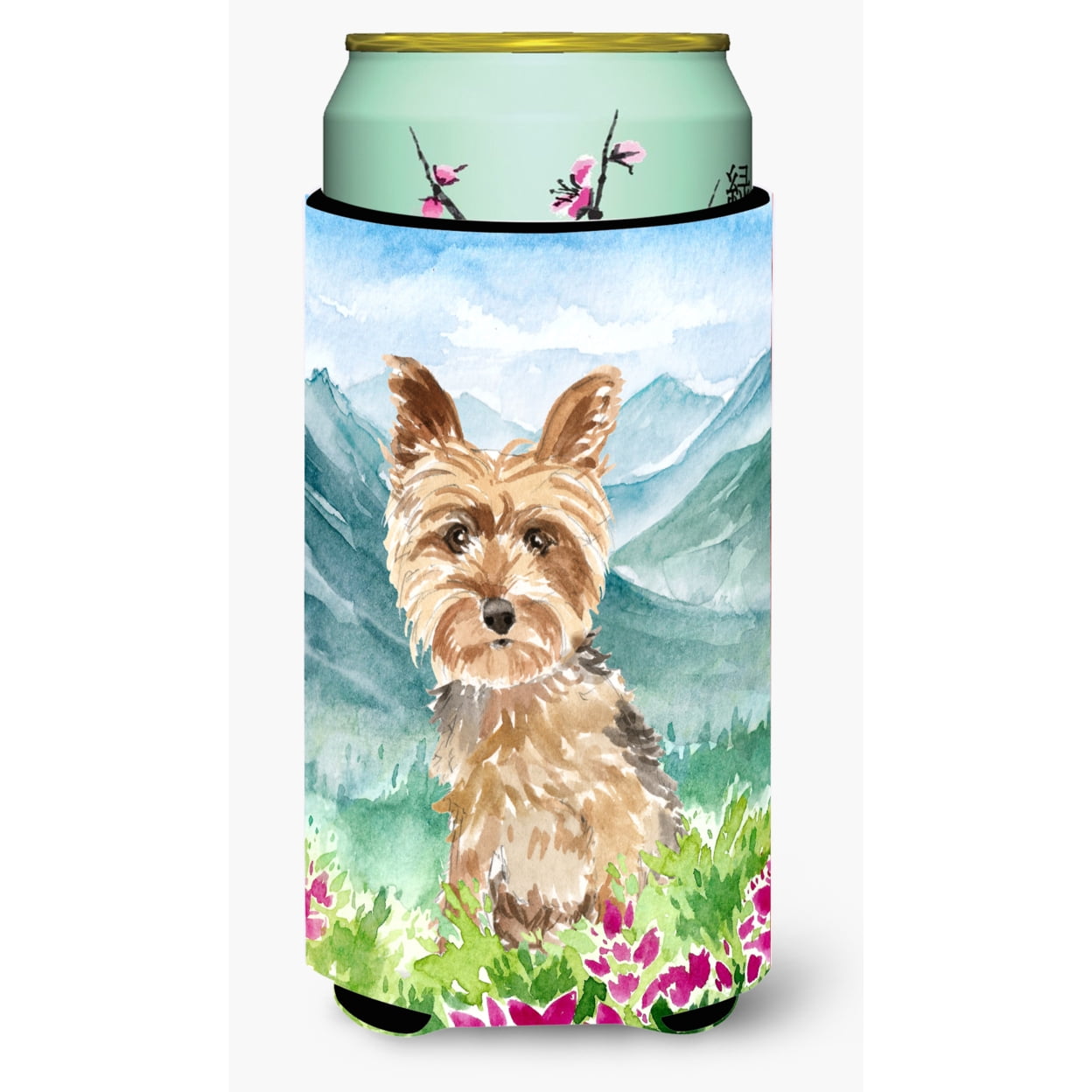 Mountian Flowers Yorkshire Terrier Yorkie Tall Boy Beverage Insulator Hugger