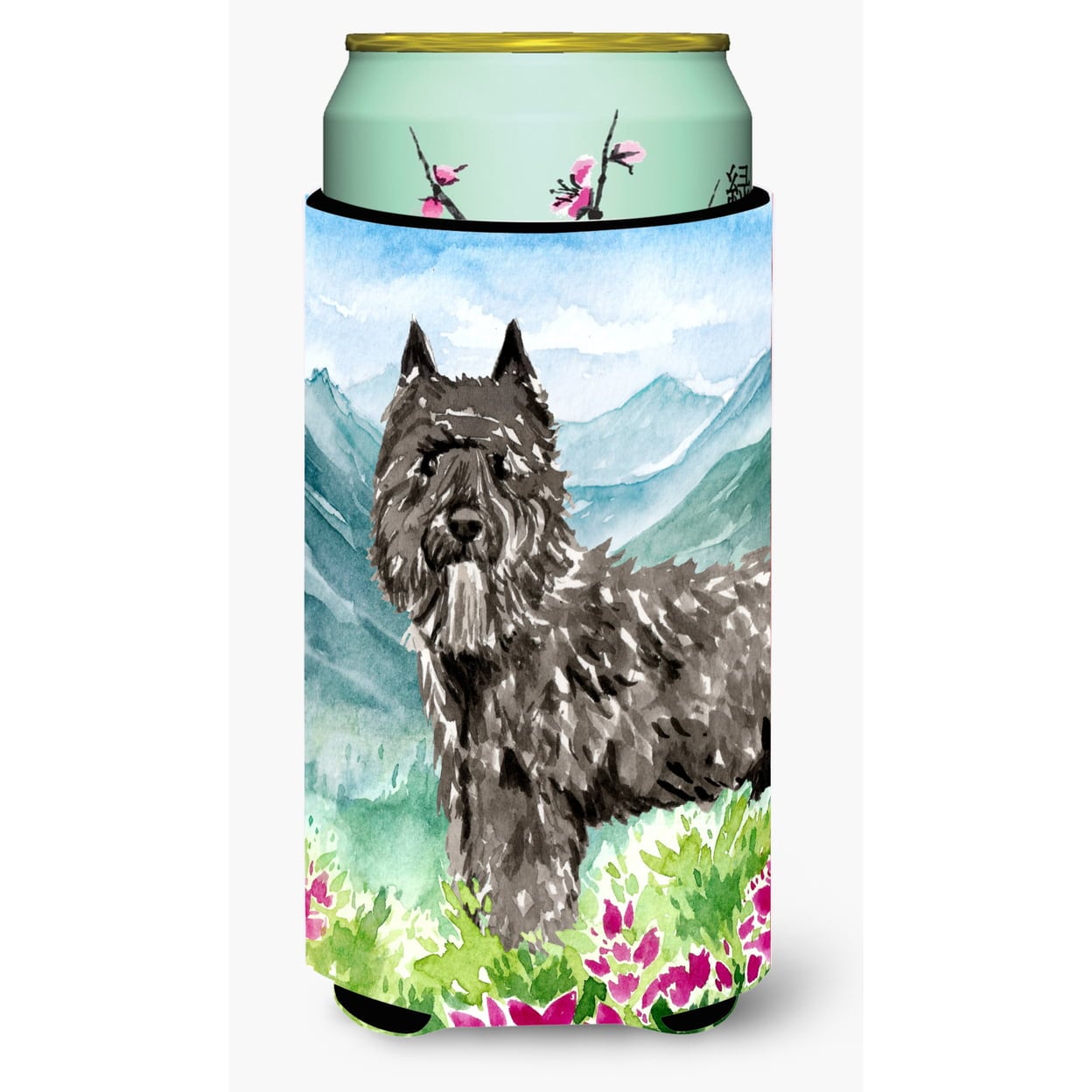 Mountain Flowers Bouvier Des Flandres Tall Boy Beverage Insulator Hugger