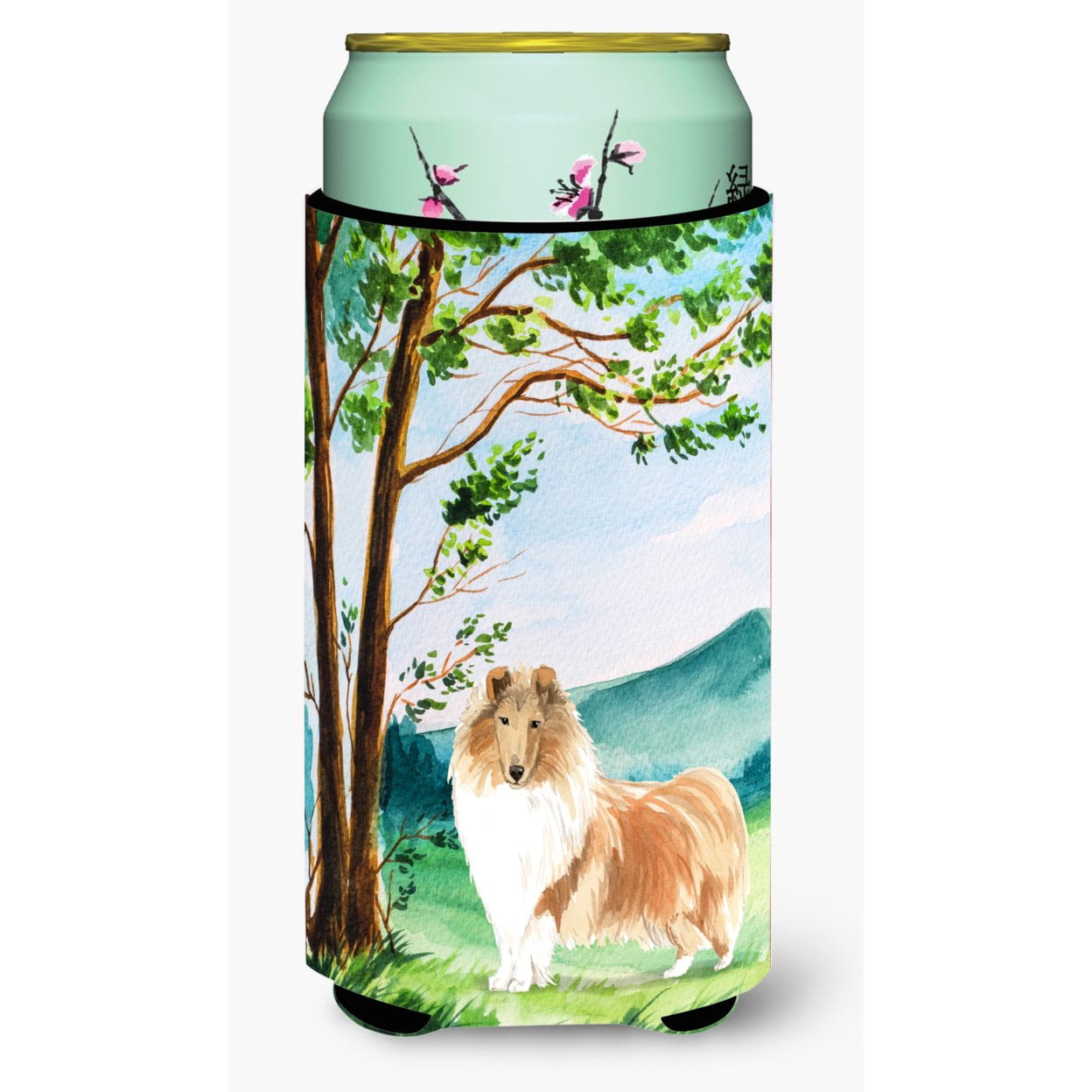 Under the Tree Collie Tall Boy Beverage Insulator Hugger