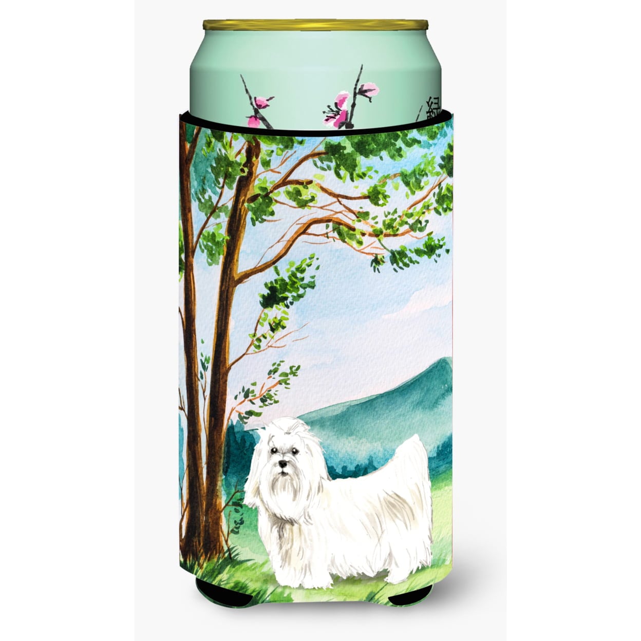Under the Tree Maltese Tall Boy Beverage Insulator Hugger