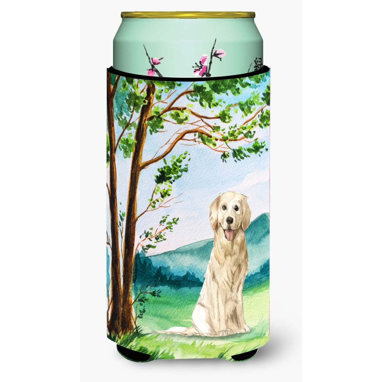 Under the Tree Golden Retriever Tall Boy Beverage Insulator Hugger
