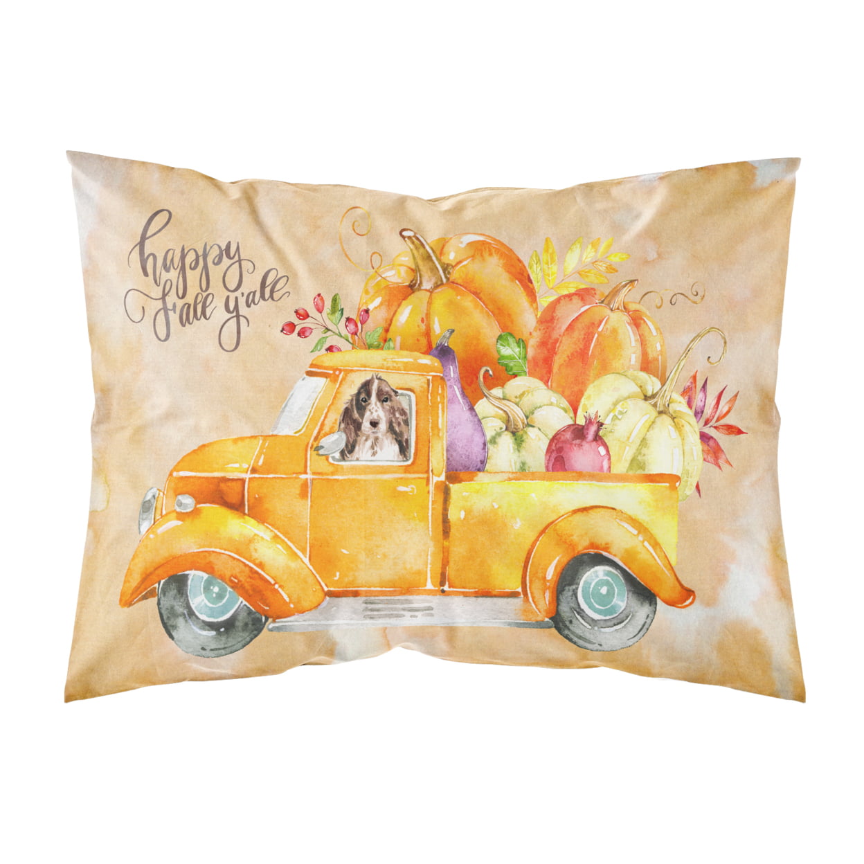 CK2659PILLOWCASE Fall Harvest Brown Parti Cocker Spaniel Fabric Standard Pillowcase
