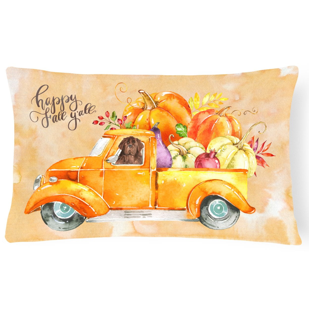 Fall Harvest Newfoundland Canvas Fabric Decorative Pillow