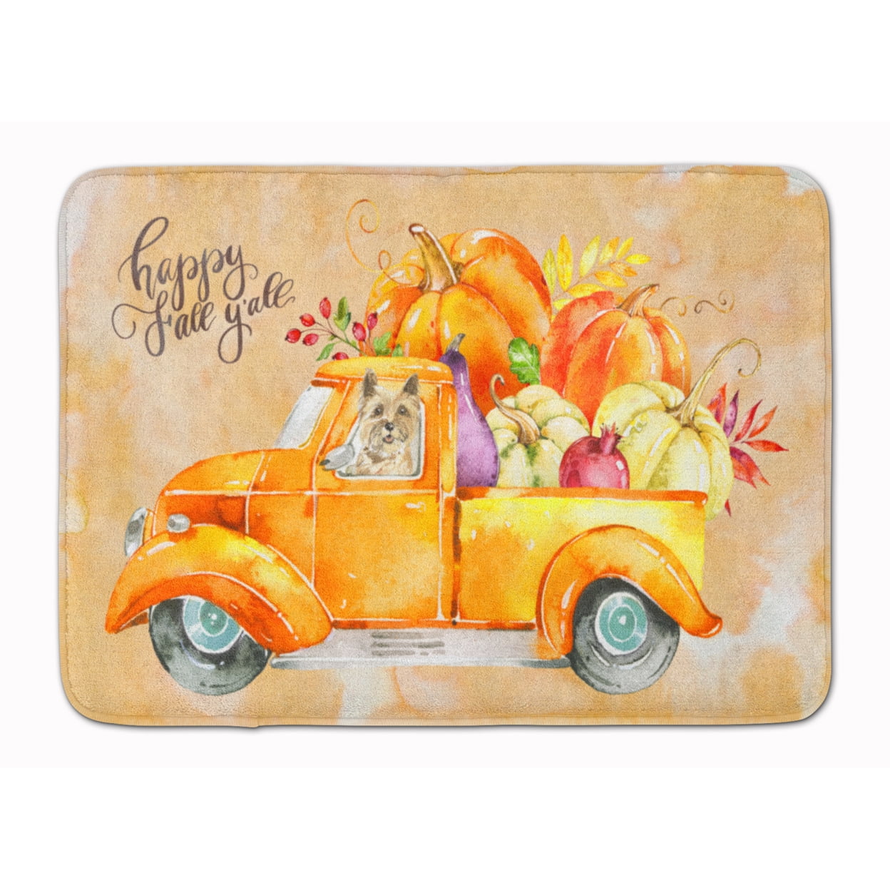 CK2613RUG Fall Harvest Cairn Terrier Machine Washable Memory Foam Mat
