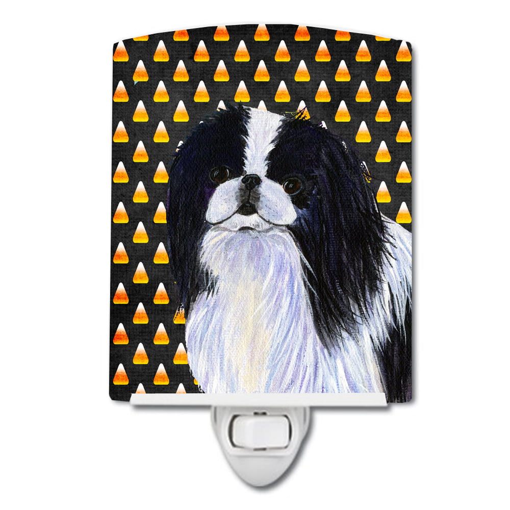 Japanese Chin Candy Corn Halloween Portrait Ceramic Night Light