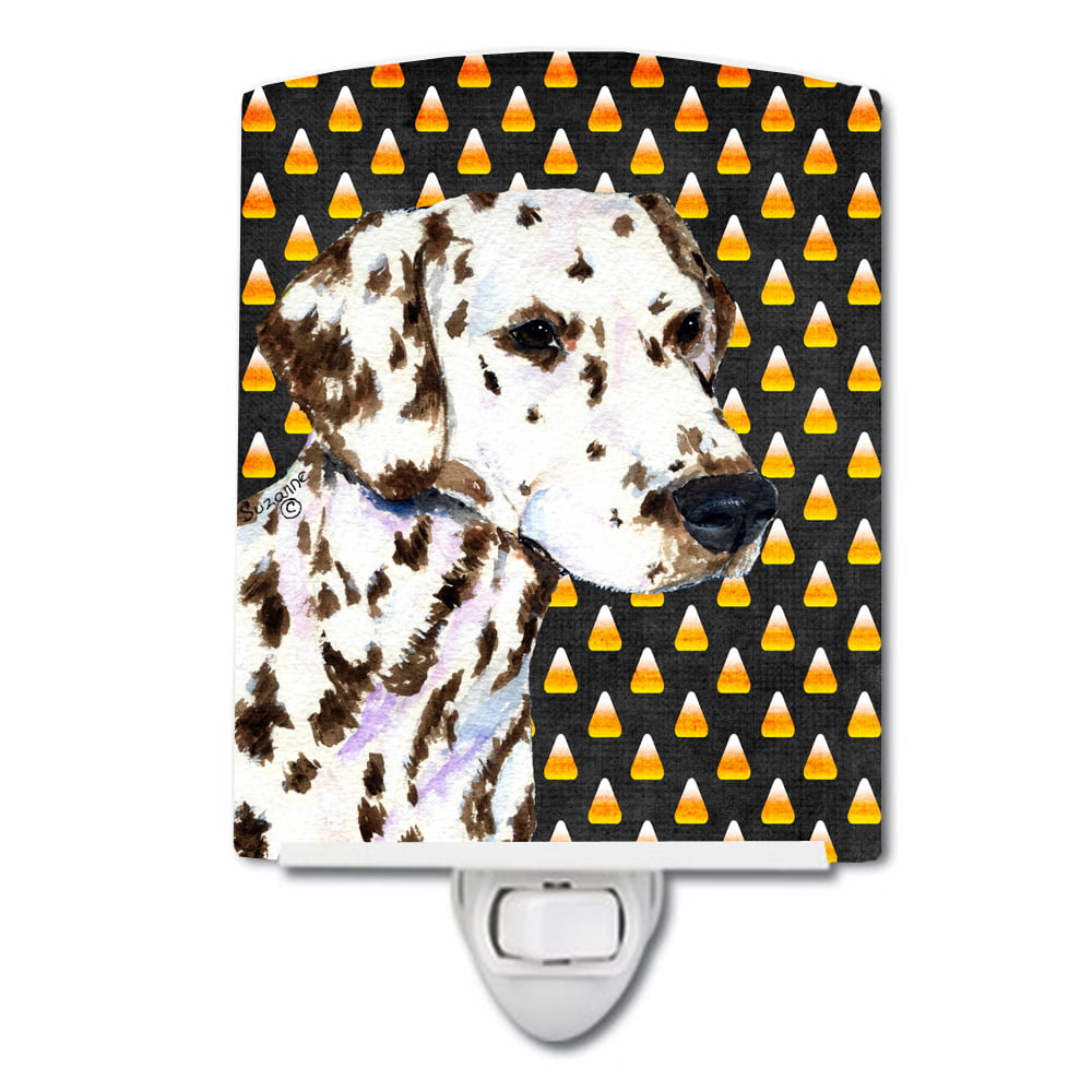 Dalmatian Candy Corn Halloween Portrait Ceramic Night Light