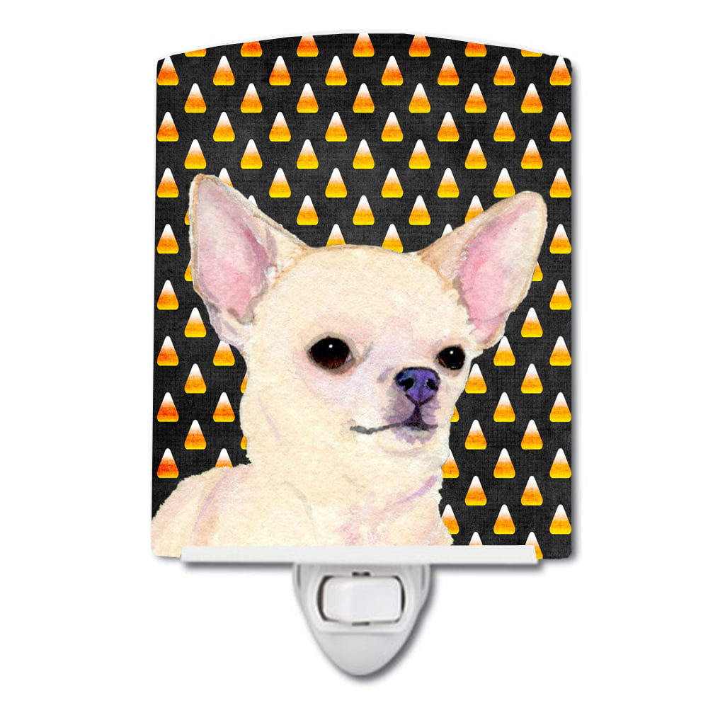 Chihuahua Candy Corn Halloween Portrait Ceramic Night Light