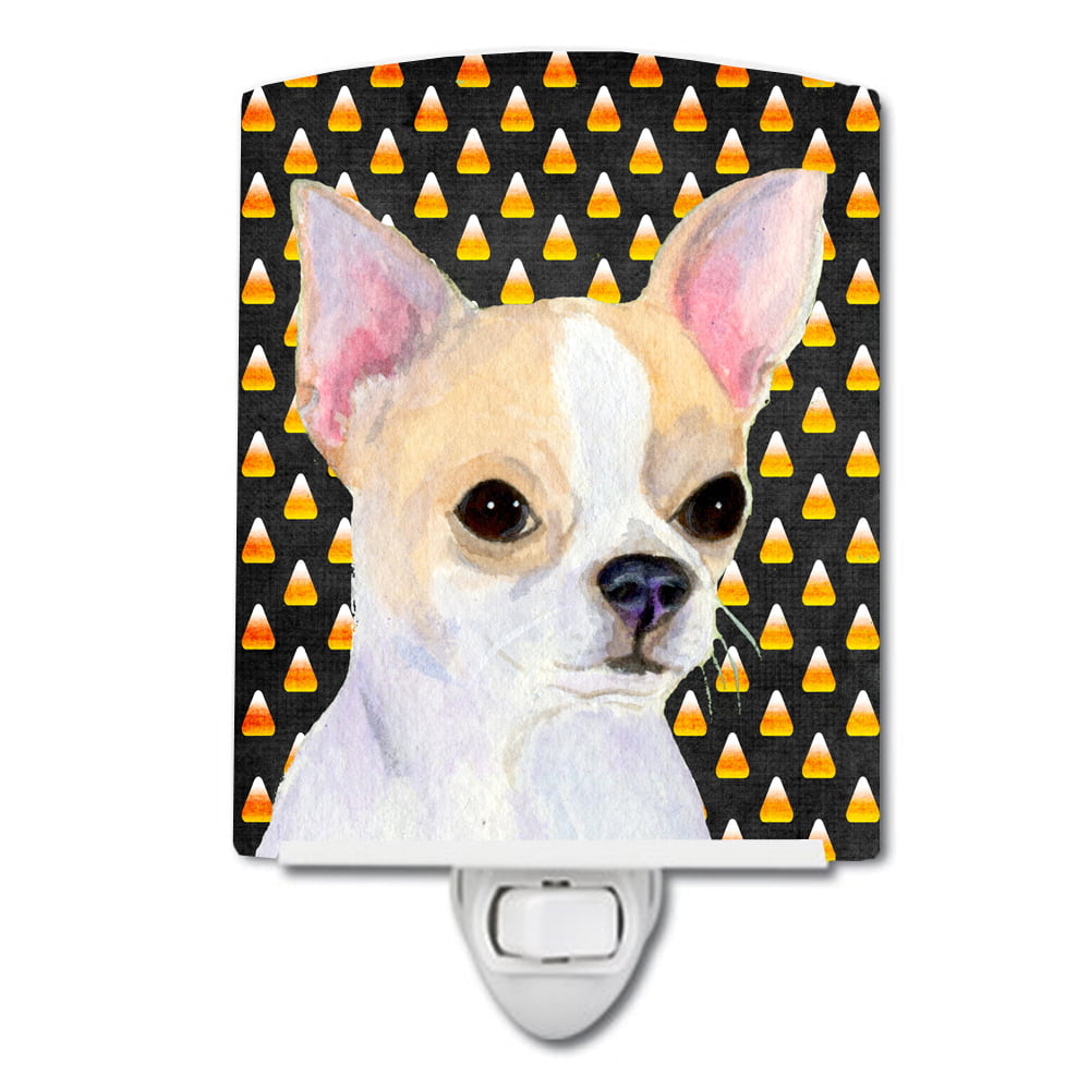 Chihuahua Candy Corn Halloween Portrait Ceramic Night Light