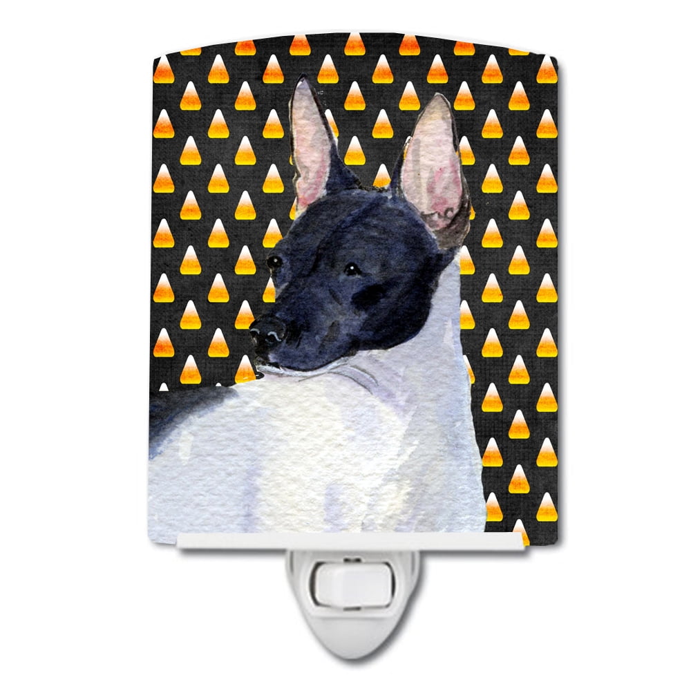 SS4273CNL Rat Terrier Candy Corn Halloween Portrait Ceramic Night Light