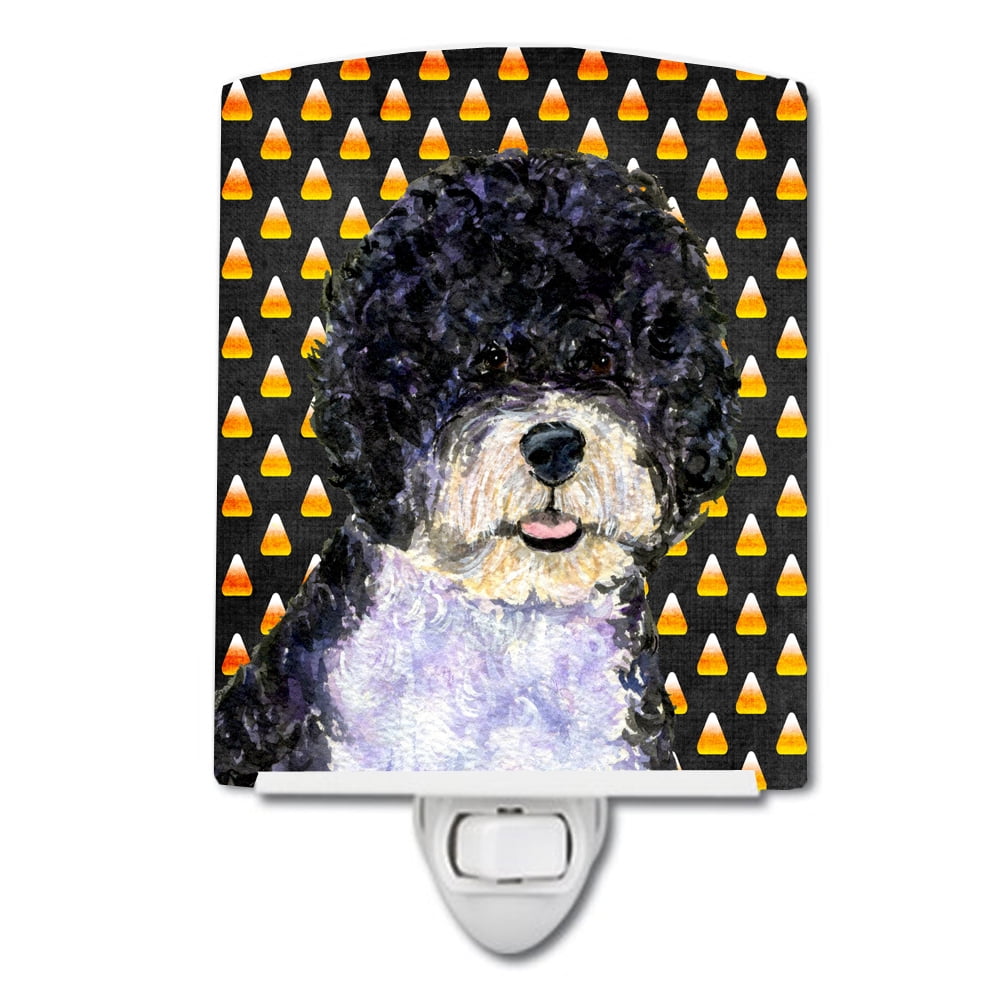 Portuguese Water Dog Candy Corn Halloween Portrait Ceramic Night Light