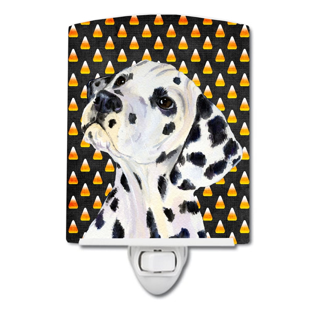 Dalmatian Candy Corn Halloween Portrait Ceramic Night Light