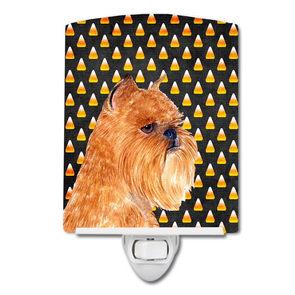 Brussels Griffon Candy Corn Halloween Portrait Ceramic Night Light