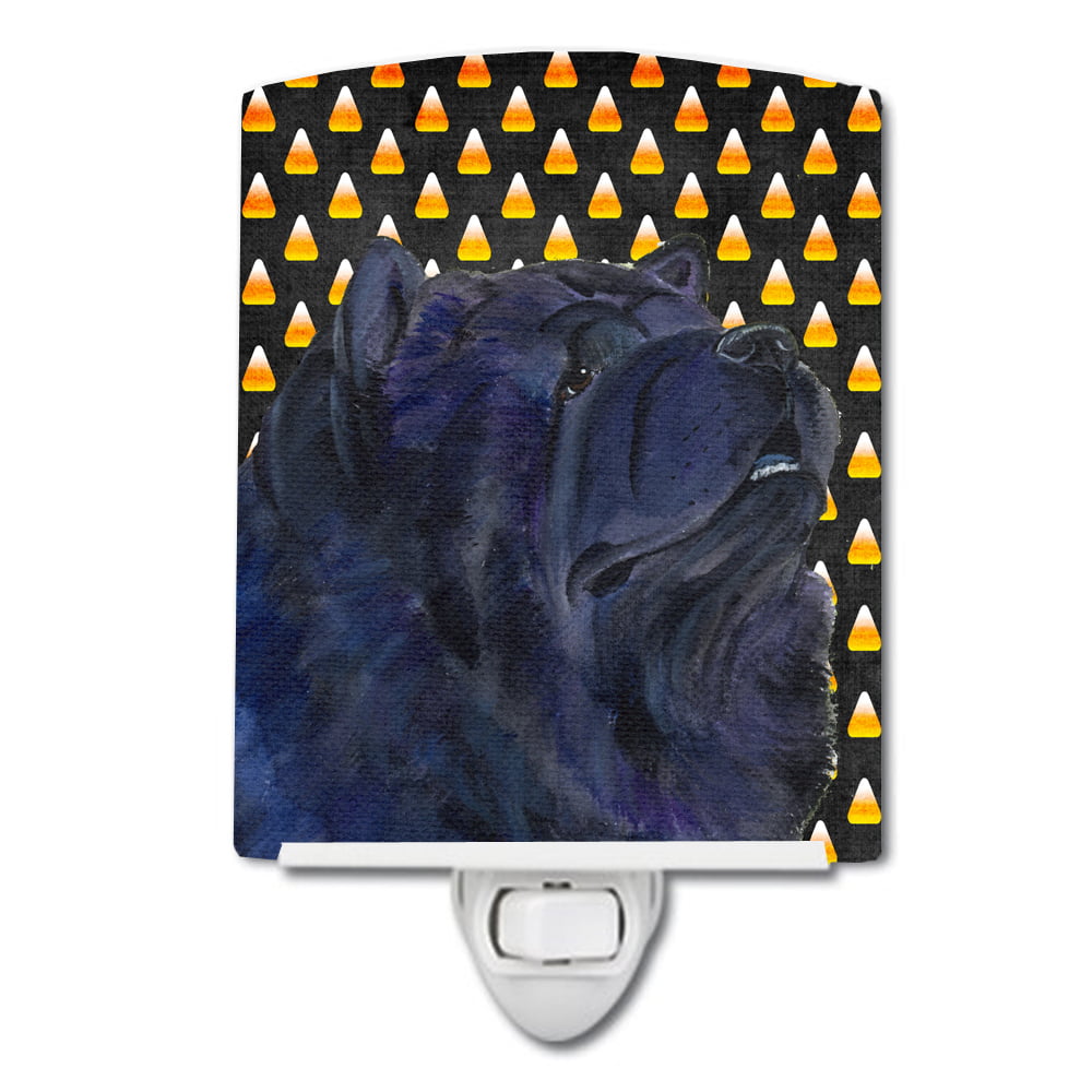 Chow Chow Candy Corn Halloween Portrait Ceramic Night Light