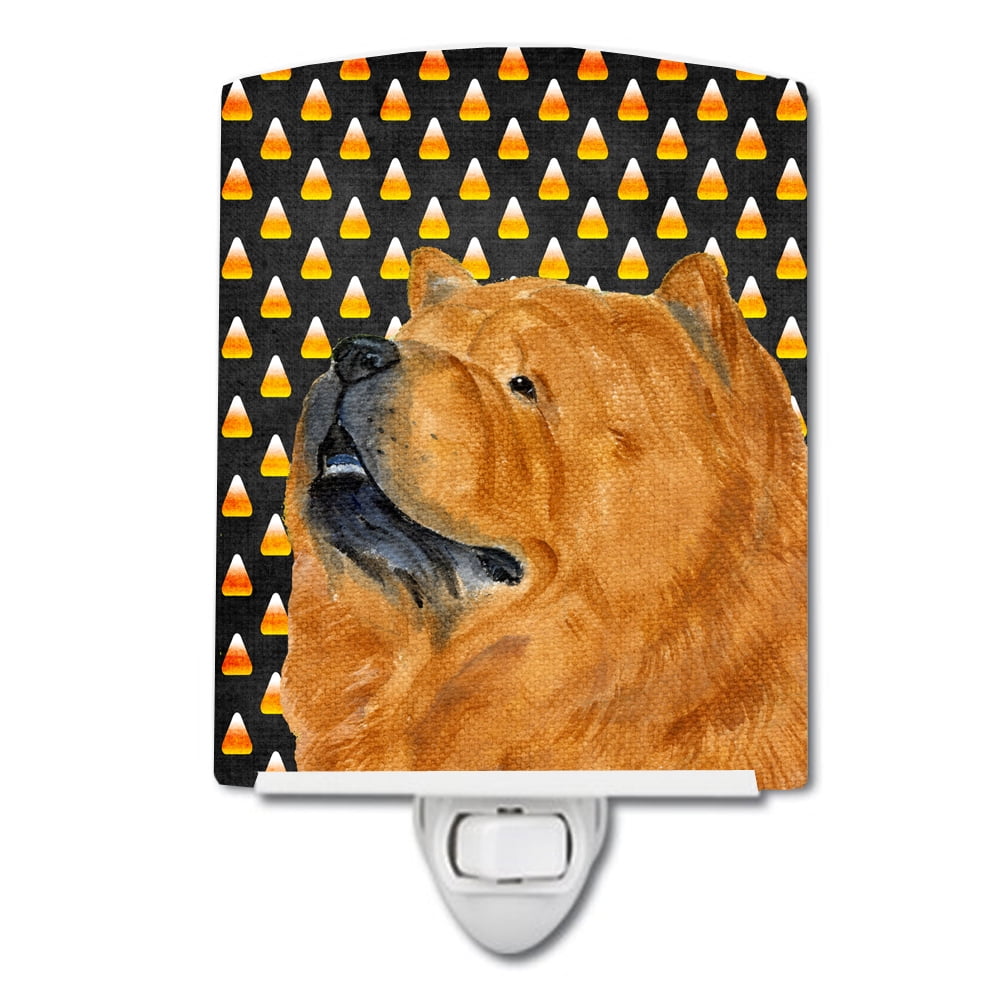 Chow Chow Candy Corn Halloween Portrait Ceramic Night Light