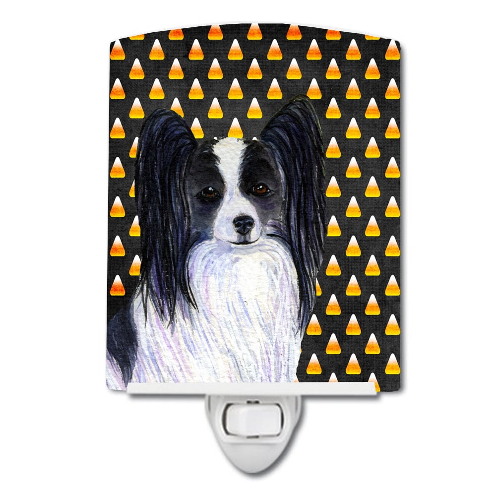 Papillon Candy Corn Halloween Portrait Ceramic Night Light