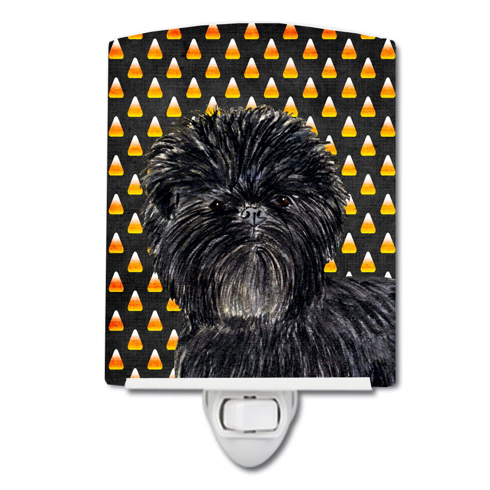 Affenpinscher Candy Corn Halloween Portrait Ceramic Night Light