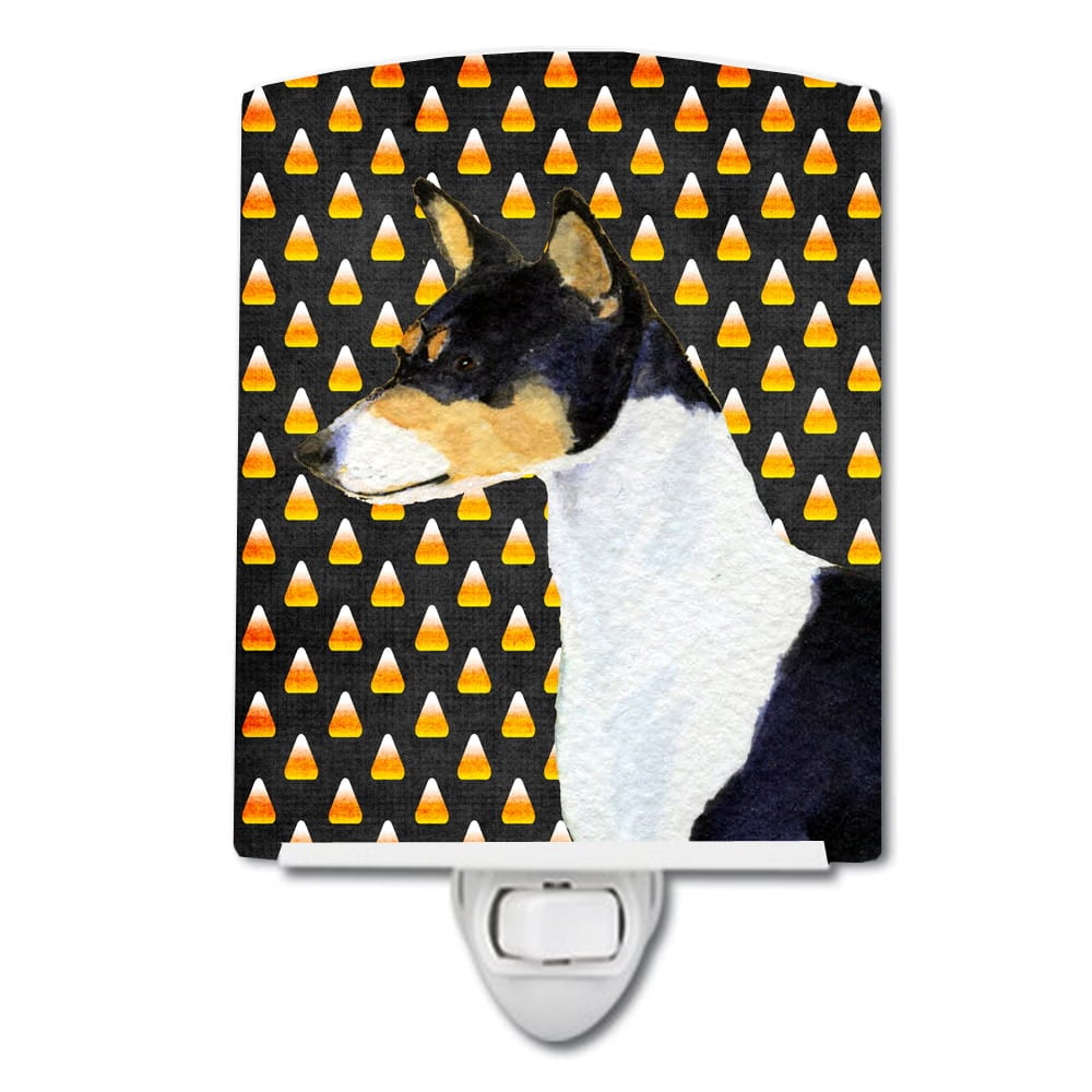 Basenji Candy Corn Halloween Portrait Ceramic Night Light
