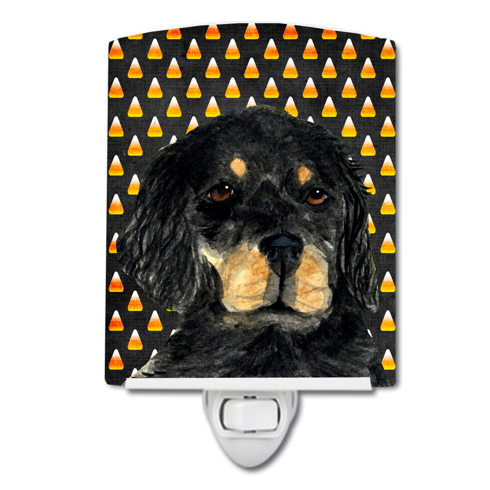SS4308CNL Gordon Setter Candy Corn Halloween Portrait Ceramic Night Light