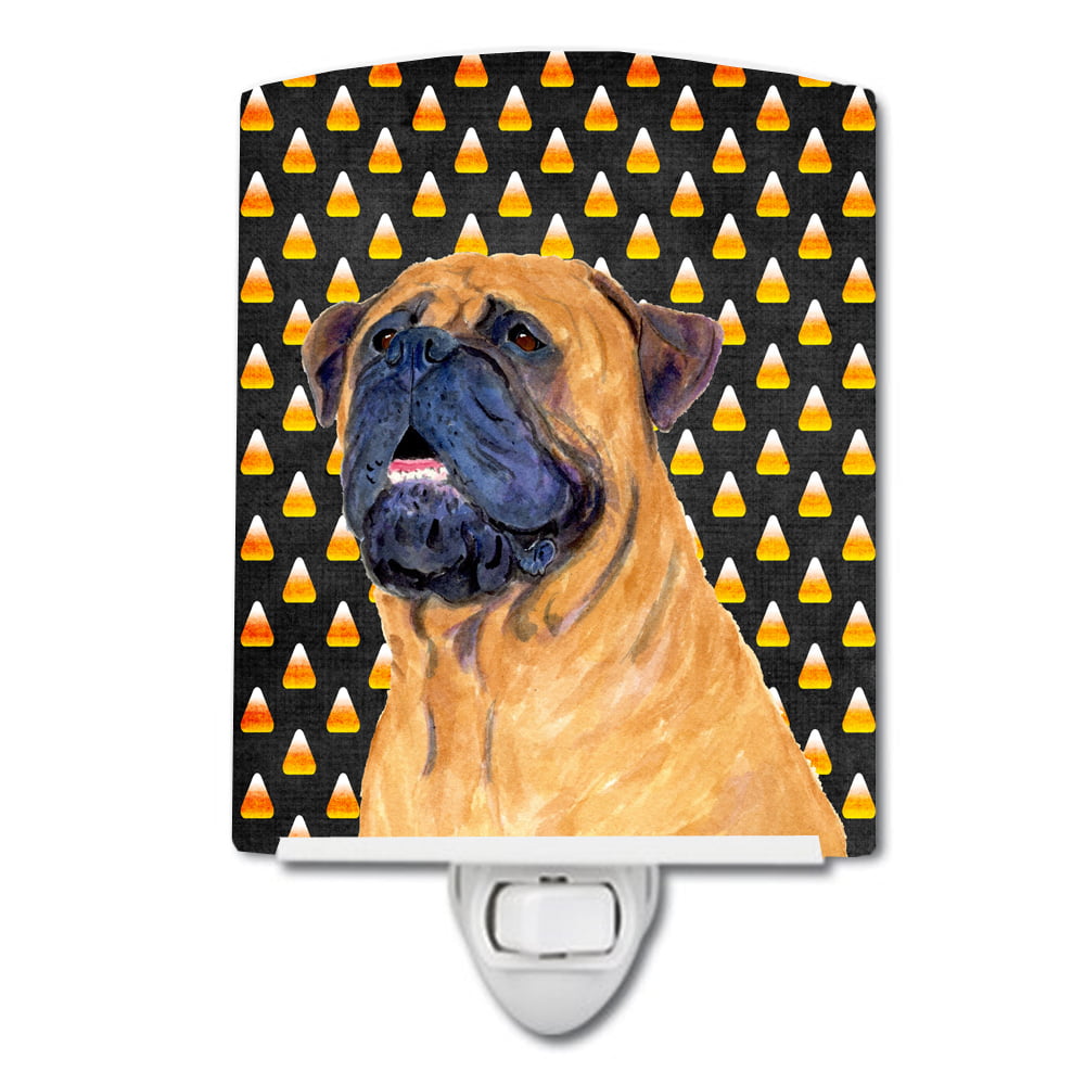 Mastiff Candy Corn Halloween Portrait Ceramic Night Light