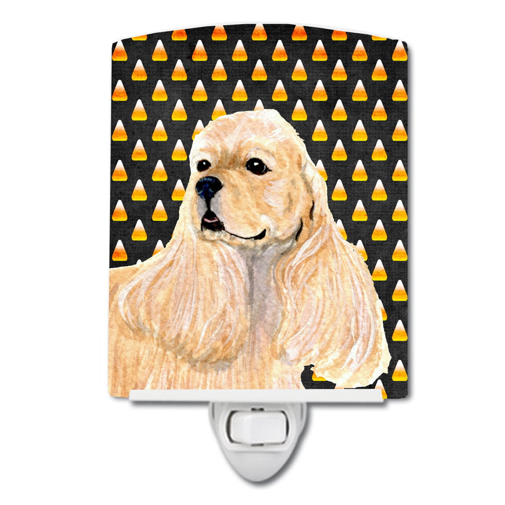 SS4315CNL Cocker Spaniel Candy Corn Halloween Portrait Ceramic Night Light
