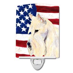 USA American Flag with Scottish Terrier Ceramic Night Light