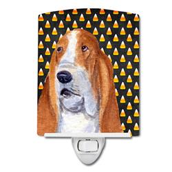 Basset Hound Candy Corn Halloween Portrait Ceramic Night Light