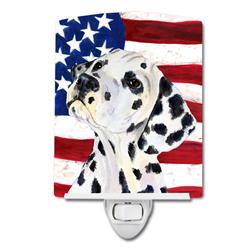 USA American Flag with Dalmatian Ceramic Night Light