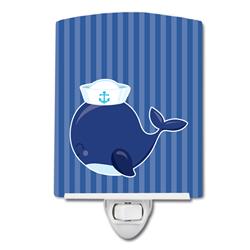 Nautical Whale Blue Ceramic Night Light