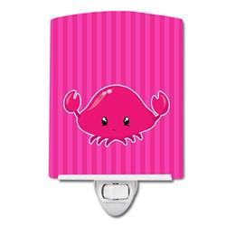 Nautical Pink Crab Ceramic Night Light