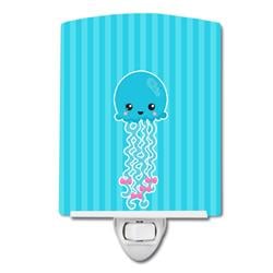 Nautical Blue Jellyfish Ceramic Night Light