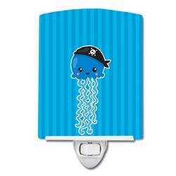 BB8917CNL Nautical Pirate Jellyfish Blue No.2 Ceramic Night Light