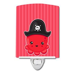 BB8918CNL Nautical Pirate Octopus Red Ceramic Night Light