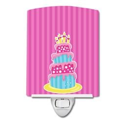 Dinosaur Pink Birthday Cake Ceramic Night Light
