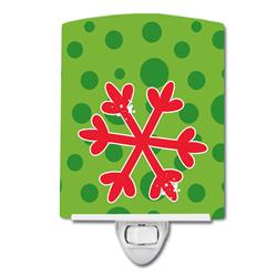 BB8946CNL Christmas Snowflake Red Ceramic Night Light