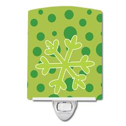 BB8948CNL Christmas Snowflake Green Ceramic Night Light