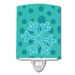 BB8949CNL Christmas Snowflake Blue Ceramic Night Light