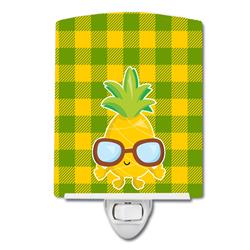 Pineapple Cool Sunglasses Face Ceramic Night Light