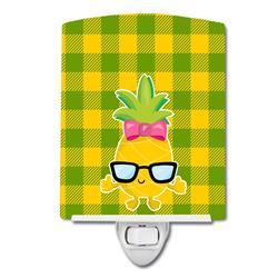 Pineapple Face Girl with Glasses Ceramic Night Light
