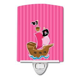 BB8970CNL Pirate Ship Pink Ceramic Night Light