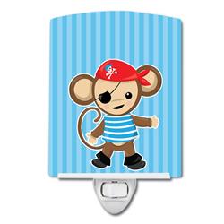 Pirate Monkey Blue Ceramic Night Light