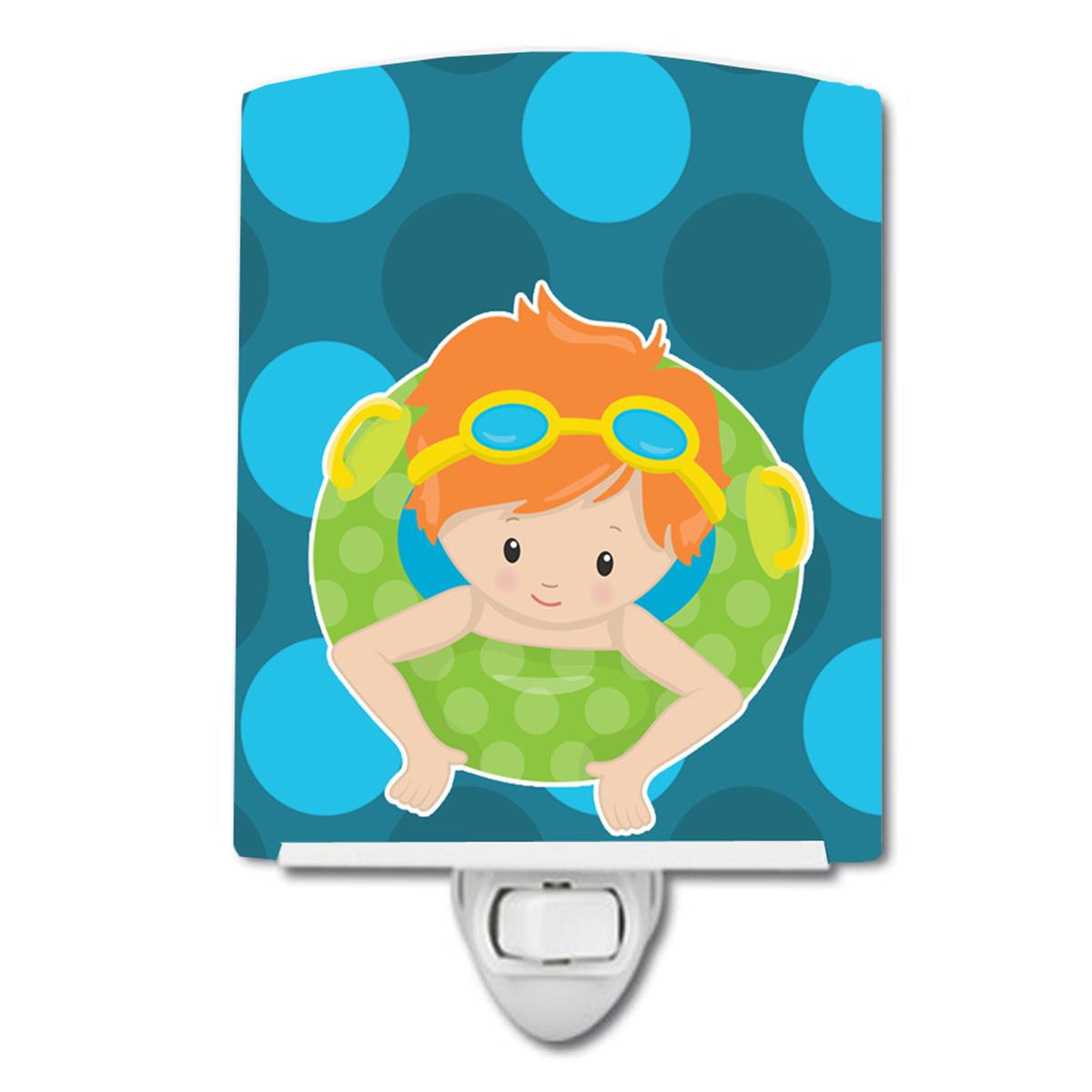 BB8998CNL Summer Pool Boy in Tube Ginger Ceramic Night Light