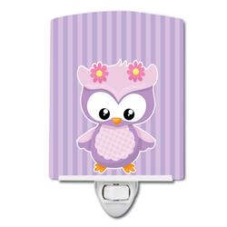 Girl Bird on Purple Ceramic Night Light