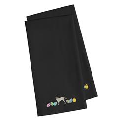 Picture of Carolines Treasures CK1638BKTWE English Mastiff Easter Black Embroidered Kitchen Towel - Set of 2