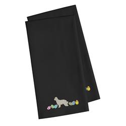 Picture of Carolines Treasures CK1650BKTWE Great Pyrenees Easter Black Embroidered Kitchen Towel - Set of 2