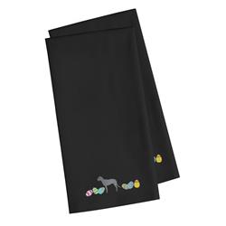 Picture of Carolines Treasures CK1653BKTWE Irish Wolfhound Easter Black Embroidered Kitchen Towel - Set of 2
