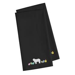 Picture of Carolines Treasures CK1660BKTWE Komondor Easter Black Embroidered Kitchen Towel - Set of 2