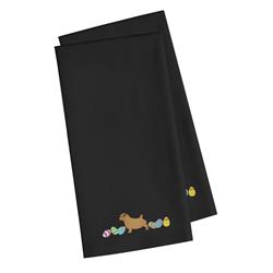 Norfolk Terrier Easter Black Embroidered Kitchen Towel - Set of 2