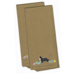 Picture of Carolines Treasures CK1608TNTWE Bernese Mountain Dog Easter Tan Embroidered Kitchen Towel - Set of 2
